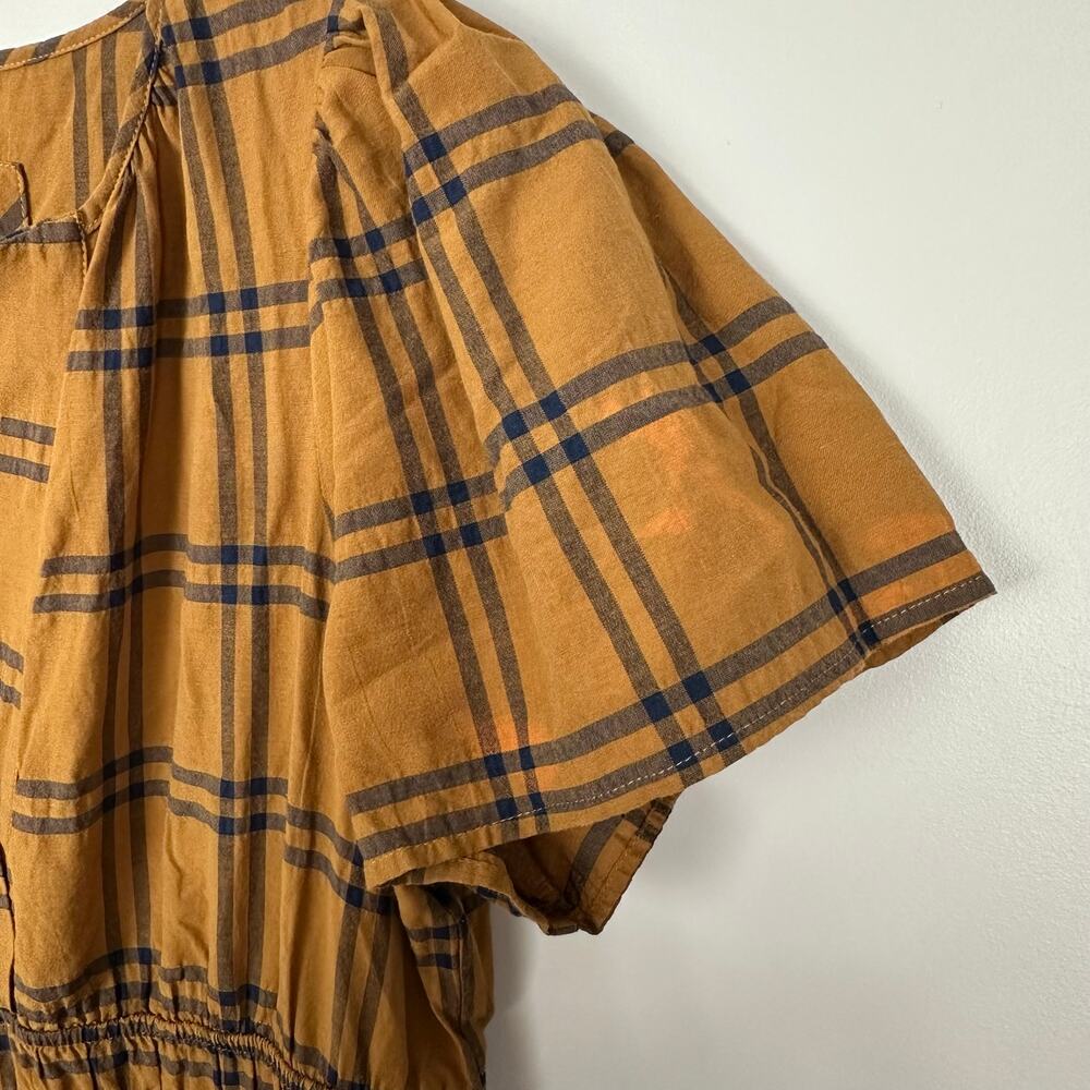 Maeve by Anthropologie Sumerset Camel Plaid Tiered Maxi Dress M Prairie Fall - Picture 10 of 16